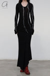 Marc le bihan long net eye skirt 2752 black